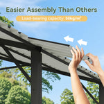 Aoxun Metal Carport - 12 x 20 ft, Galvanized Steel, Enhanced Base, Black