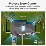 aosu D1 Classic Wireless Security Camera System - 4-Cam Kit, Solar Powered, Outdoor