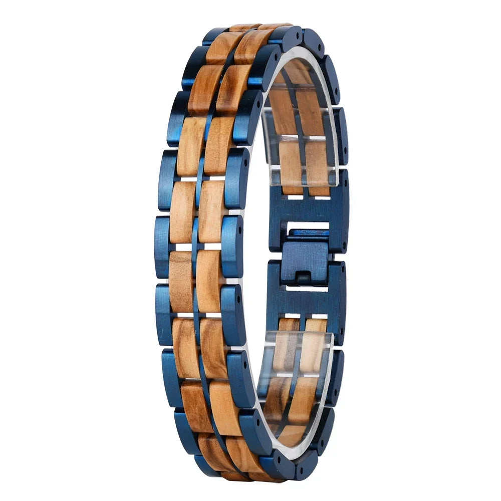Greenmowers Vintage Silver Sandalwood Couple Bangle – Unisex Matching Bracelet Set