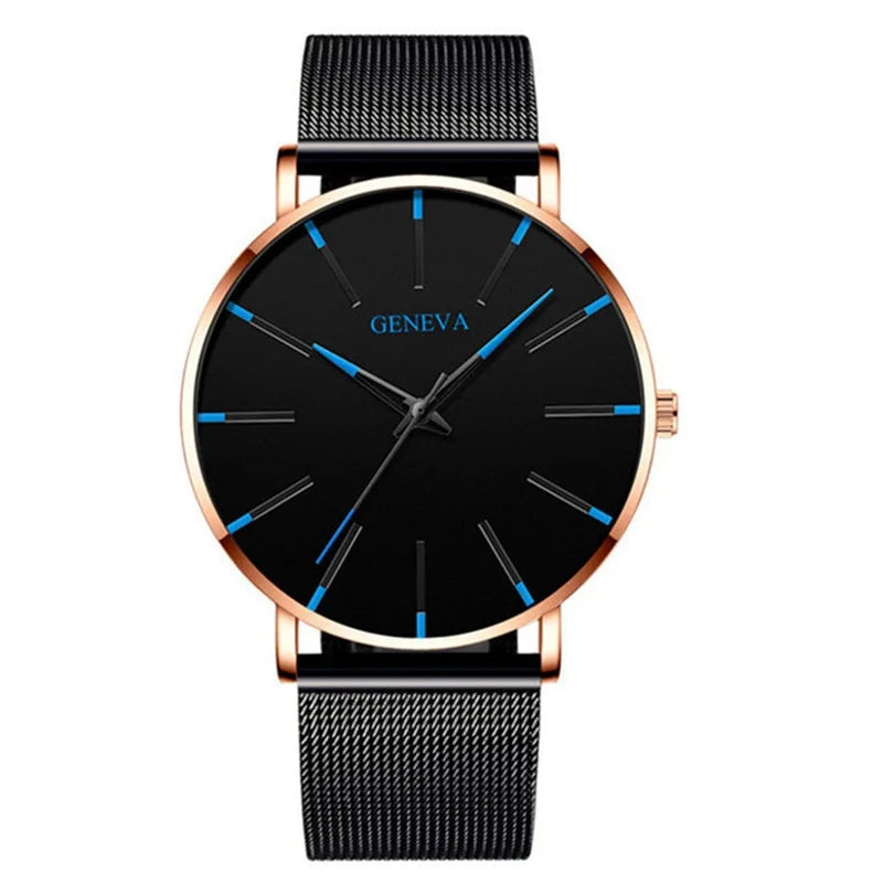 Greenmowers Men's Geneva Quartz Watch – Classic Stainless Steel Elegant Design