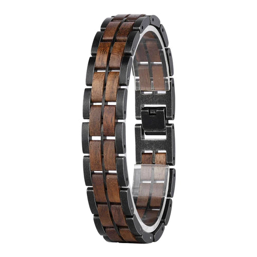 Greenmowers Vintage Silver Sandalwood Couple Bangle – Unisex Matching Bracelet Set