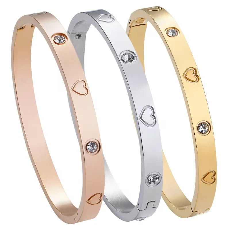 Greenmowers Unisex Stainless Steel Bangle Bracelet – Elegant Couple Style